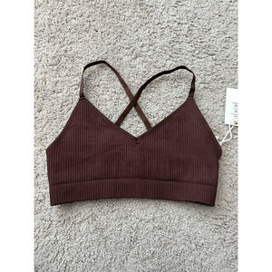 Good American Essentials Seamless Ribbed Knit Bra